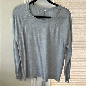 Lululemon Light Blue Tied To You Sweater Washable Wool NWOT Sz 10